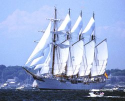 Juan Sebastian de Elcano training ship of the Spanish armada was officially welcomed in the port of Havana 